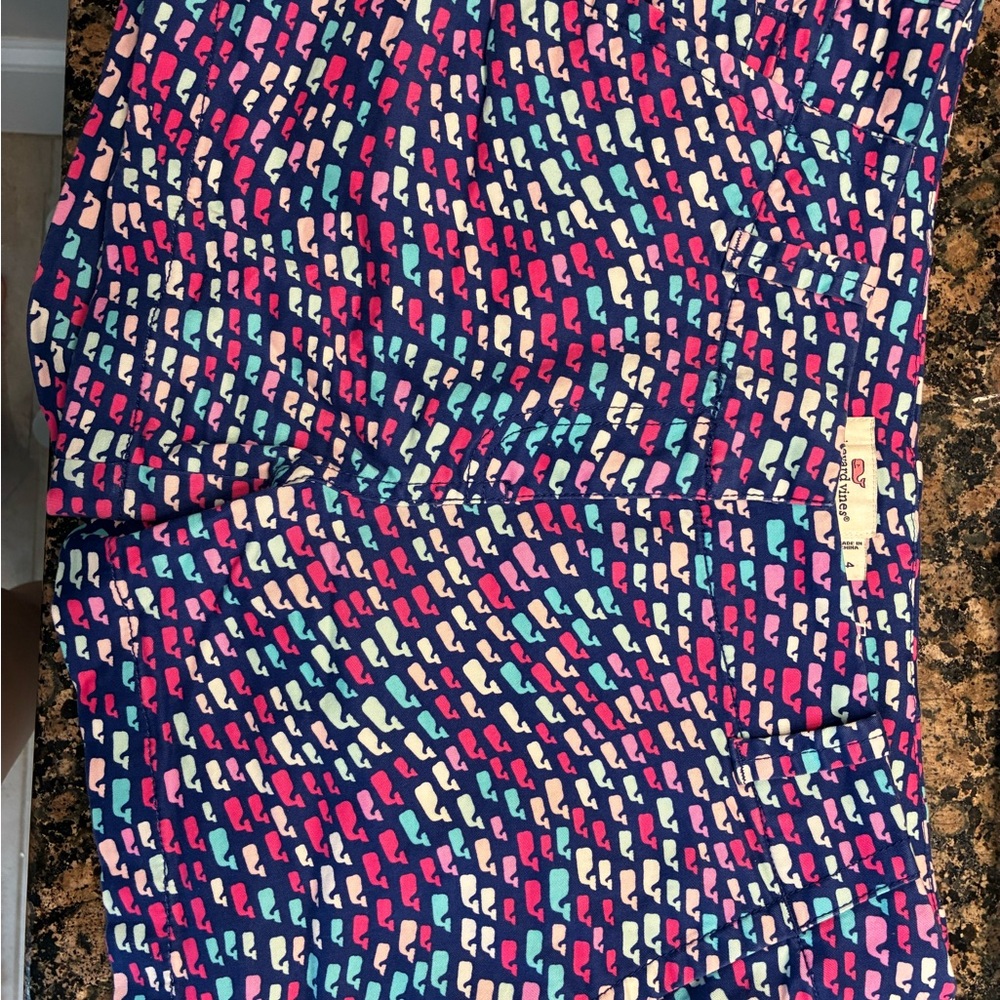 Vineyard Vines Blue and Pink Whale Pattern Pants